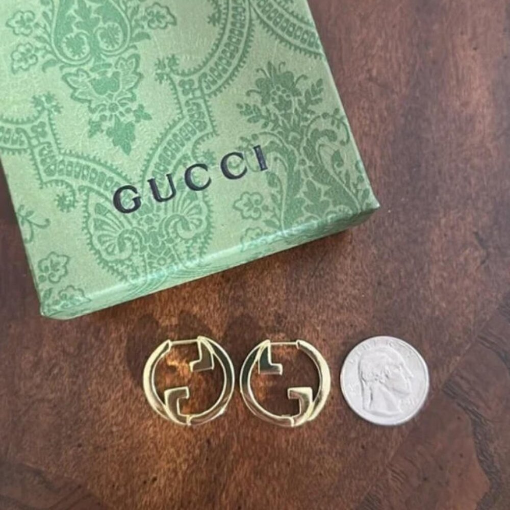 New Gucci Blondie Hoop Earrings GG